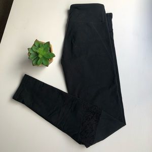 Black Fabletics Leggings w/ Rose Mesh